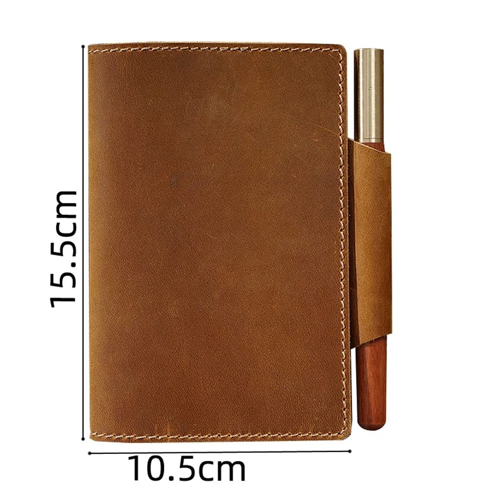 Cuaderno con Cubierta de Cuero Hecho a Mano con portalápices, Bloc de Notas, Material Escolar de Oficina