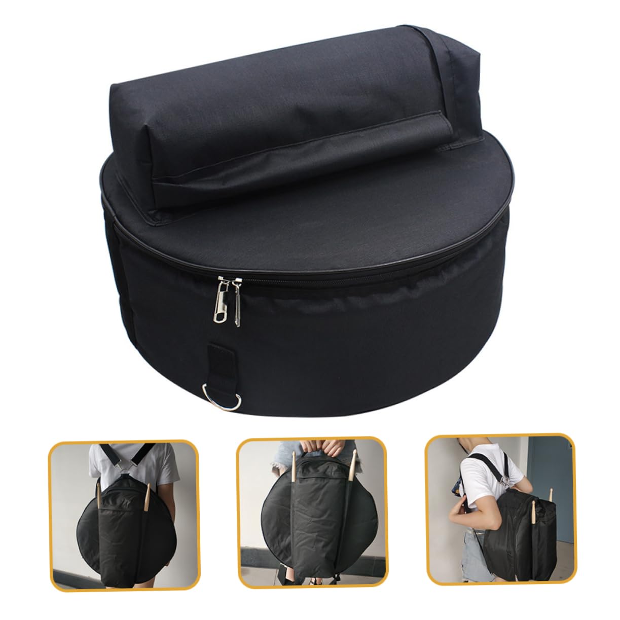 Abaodam Bolsa Para Caja De Batería De Tela Oxford Negra, Mochila Para Accesorios De Percusión Con Asas Reforzadas y Correas Ajustables, Bolsa De Almacenamiento Portátil Para Instrumentos De Percusión