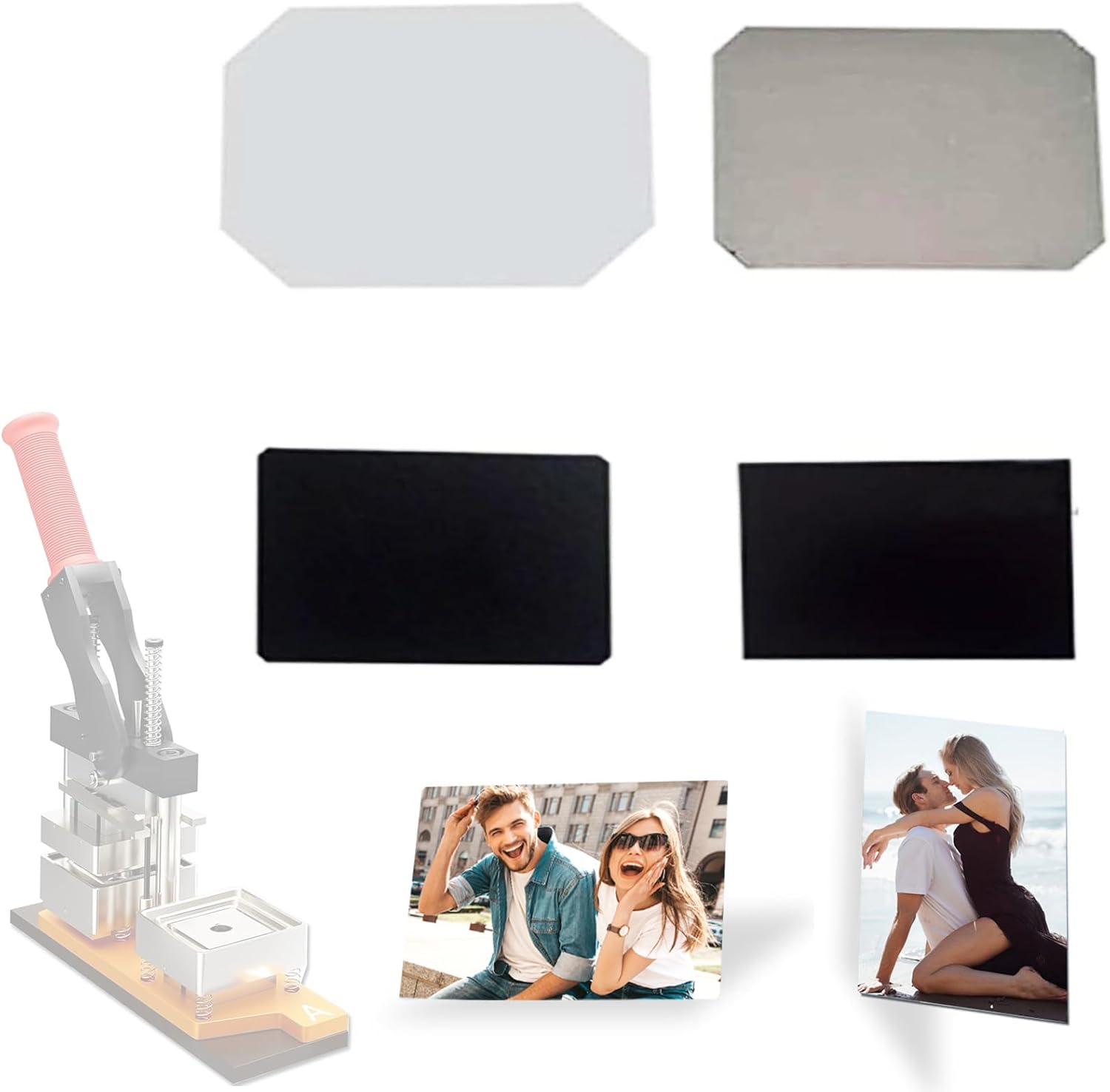 3.15x2.1in Rectangle Photo Magnet Maker Machine, DIY Fridge Magnets Making Kit, Includes Press + Paper Cutter + 200pcs Materials + 100 Photo Paper