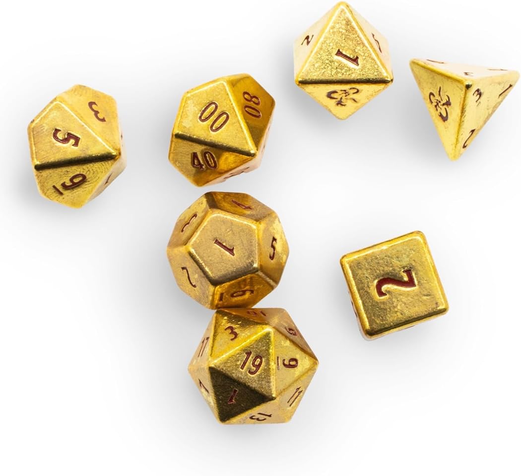 Ultra Pro - Dungeons & Dragons - 7RPG Heavy Metal Dice - 50th Anniversary