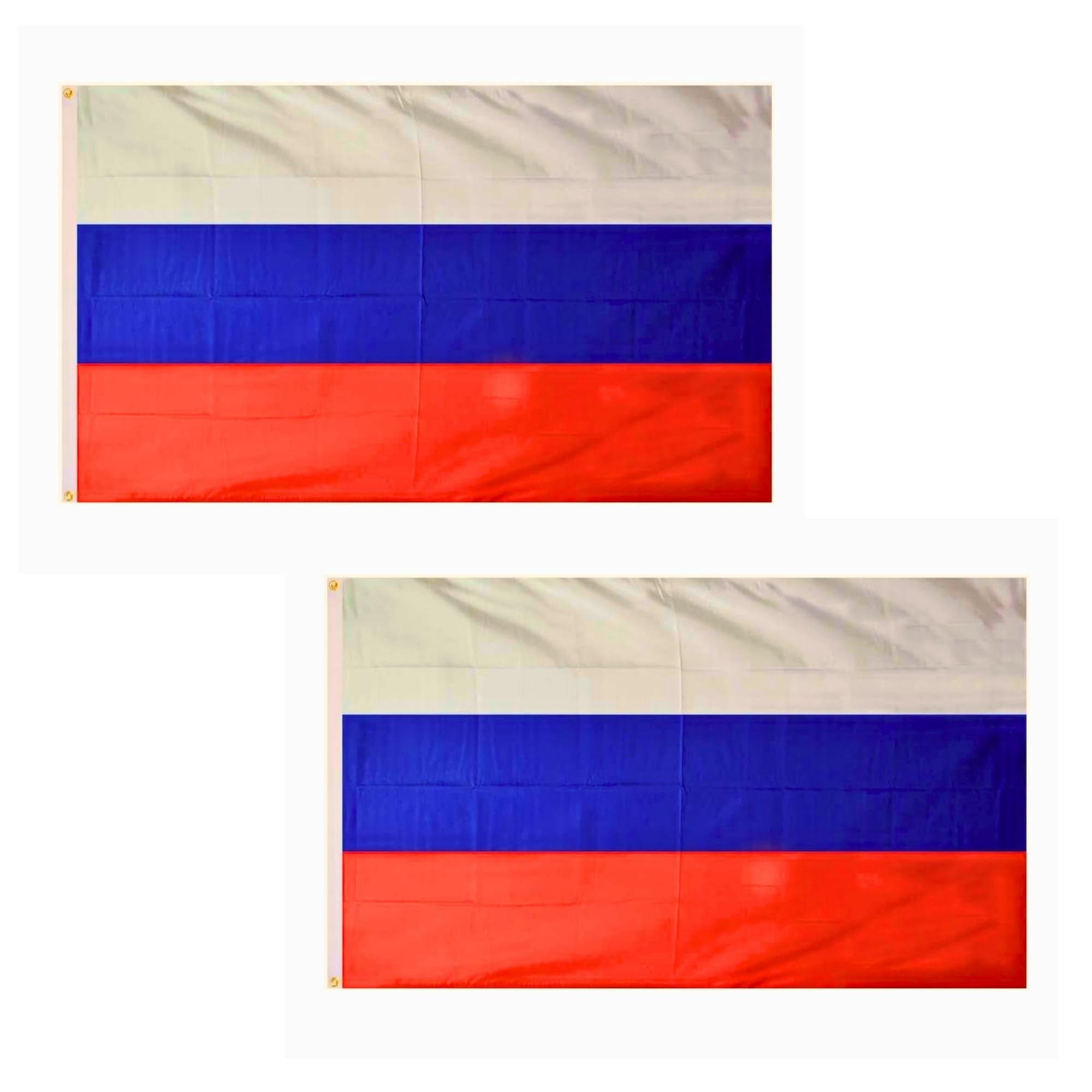 2 Pcs Russia Flag 5ft x 3ft with Brass Eyelets โ Polyester Russian Flag Banner for Sports Events, Home Display, Home & Garden Display โ image 1
