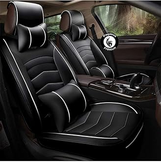 Pegasus Premium PU Leatherite Car Seat Cover for Mahindra XUV 700-7 Seater (Black and Beige) (# Free Neck Pillow (Neckrest))