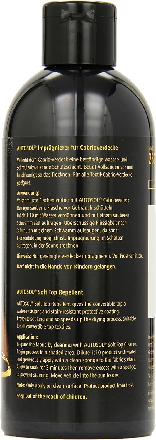 Autosol 01 007800 - Impermeabilizzante per Tetto Cabrio, 250 ml