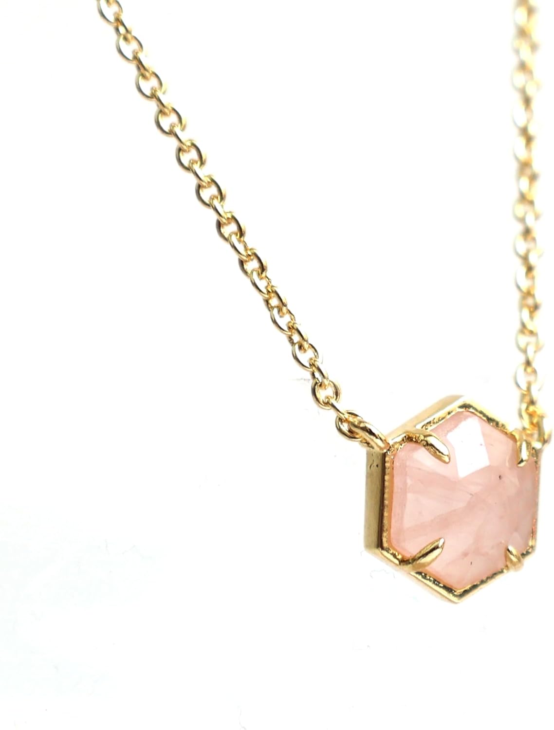 Gempires Hexagon Gemstone Pendant Necklace for Women | 8 mm Natural Crystal in Side Bezel Setting | 14k Gold Plated Minimalist Jewelry | Hypoallergenic 16+2 Inch Adjustable Chain | Handmade Everyday Gift - Image 6