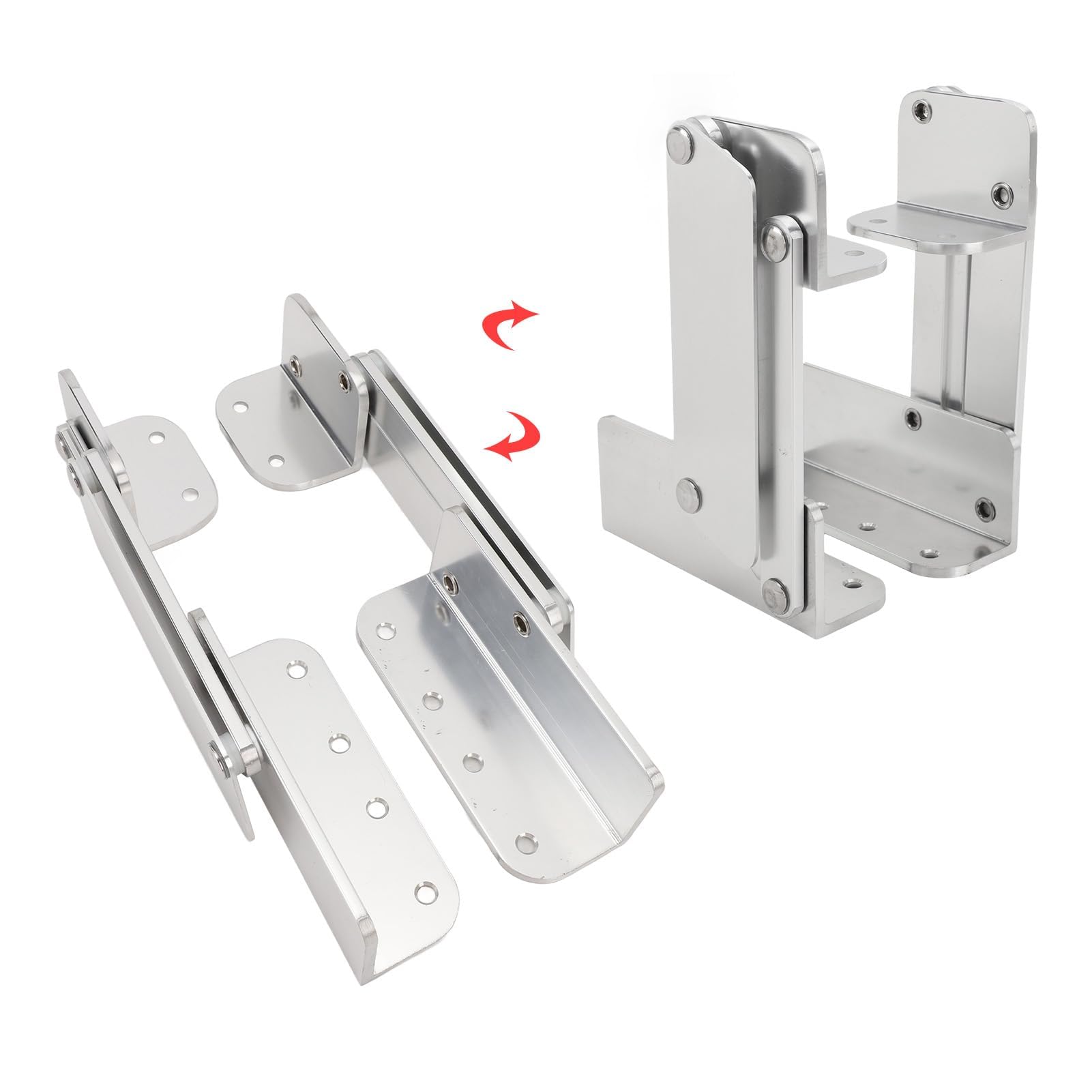 2 Stück Bootssitz-Montagescharniere, Bootssitzscharniere Aluminiumlegierung Bootspolster-Sitzscharnier Marinescharnier für Yacht Boot Hochklappbar von 0 Bis 120 Grad