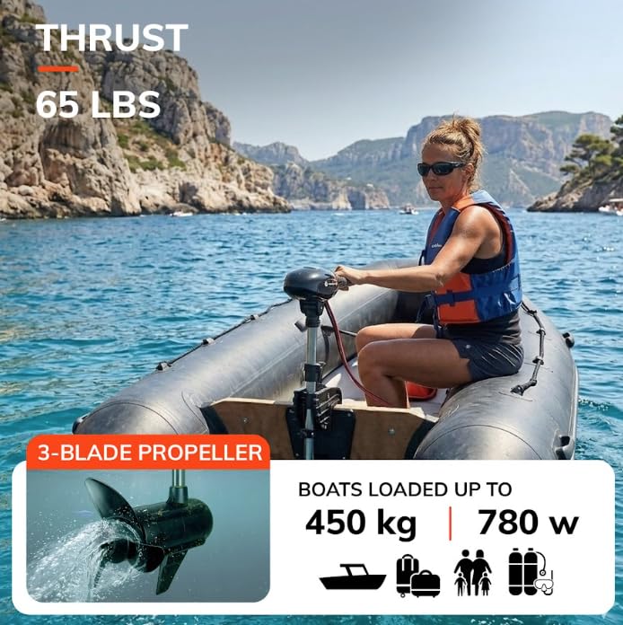 Orangemarine Motore elettrico per Barca e allegato 65 lbs