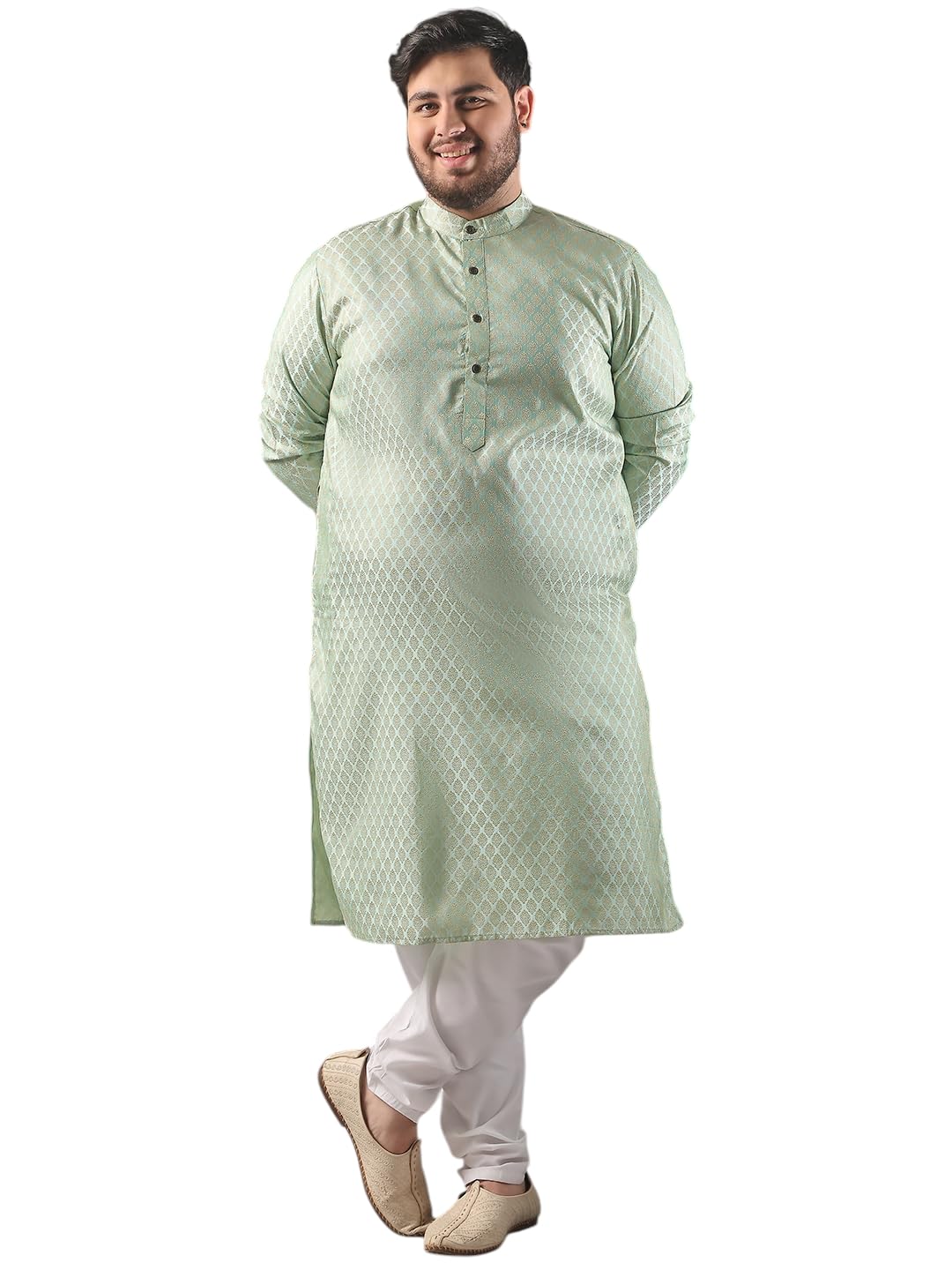 sojanya PLUS (Since 1958) Men's Silk Blend Kurta - Classic Paisley Design with Pyjama-picture-36