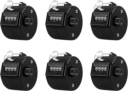 Miniatura 7 de Counter Clicker - Número de 4 dígitos, contadores mecánicos de mano, contador de tono para entrenamiento, tejido, personas, regazo, pesca, golf,