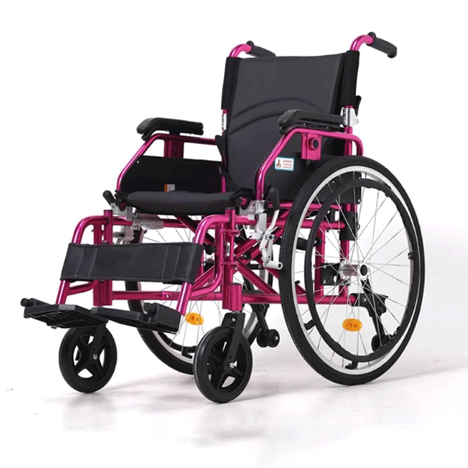 Silla de Ruedas de Transporte Silla de Ruedas Manual Ligera Y Plegable con Respy Reposabrazos Silla de Ruedas Autopropulsable