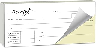 Herzii Prints Receipt Book - 2.75x6 Pocket Size 2-Part Carbonless, Receipt Book for Small Business, Sales Order Book, Receipt Booklet. 2-Part Carbonless