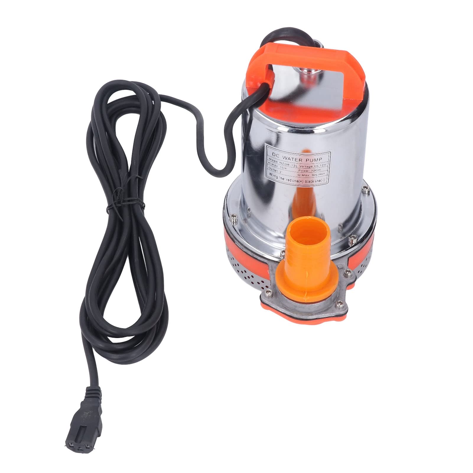 Fafeicy DC12V 300W Edelstahl-Tauchpumpe 30 L/min 32,8 Fuß Hub Vollkupfermotor mit Wirbelnder Gegenstromtechnologie für die Gartenbewässerung Autowäsche