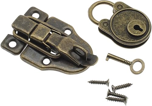 Miniatura 2 de Kit de candado de cerrojo de palanca, estilo retro, para caja de joyería, caja ordinaria, caja de regalo, caja de madera, caja de herramientas con