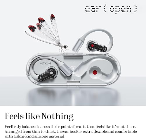 Nothing Ear (open) wireless open headphones with Dual mics and AI Clear Voice, Open Sound Technology, IP54 water resistant, 30 hours of playback and Advanced EQ - White - 3
