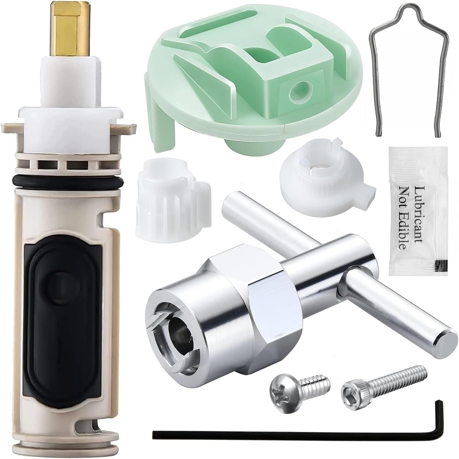 Replacement Cartridge for Moen Shower Valve with 104421 Removal Tool & 116653 Handle Adapter Kit Compatible with Moen 1222/1222b One Handle Posi Temp Shower Faucet Cartridge