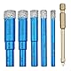 Dalephoric 6 Stück Fliesenbohrer Set, Diamantbohrer, 6, 8, 10, 12, 14 mm Keramikbohrer und 6 mm Karbid Anbohrer, Kann Nass und Trocken Bohren, Glasbohrer für Fliesen, Granit, Glas, Marmor