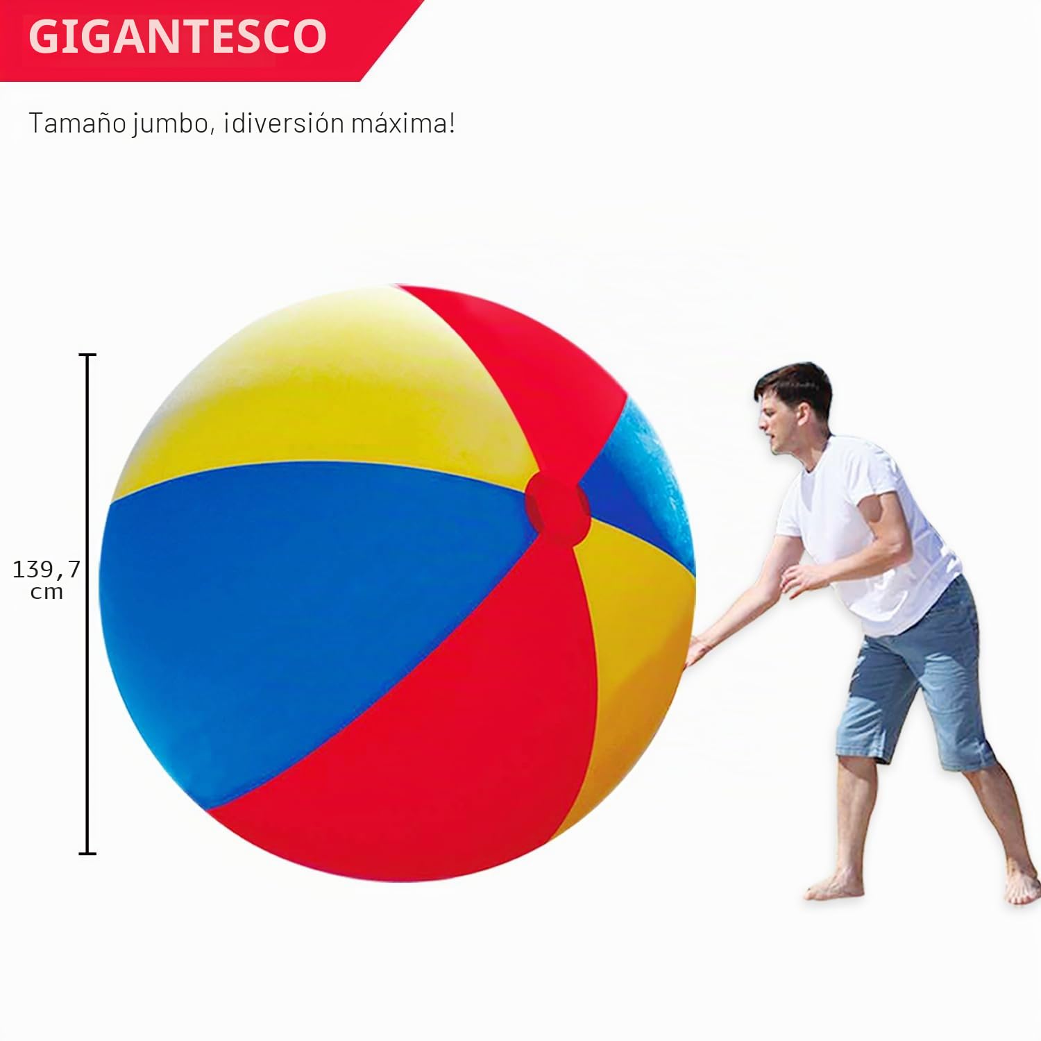 Novelty Place Gigante Pelota de Playa Inflable, Juego de Piscina para Niños y Adultos - Tamaño Jumbo 1,4 Metros