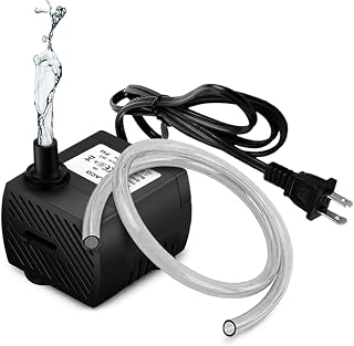 PULACO 95GPH 5W Mini Submersible Water Pump Ultra Quiet with 3.3ft Tubing for Aquarium Fish Tank Pond Fountain Hydroponics