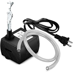 PULACO 95GPH 5W Mini Submersible Water Pump with 3.3 ft Tubing for Aquarium Fish Tank, Pond, Fountain, Hydroponics