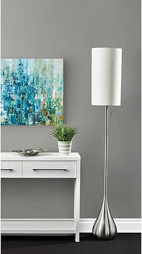 Miniatura 4 de Adesso 1536-22 Christina Lámpara de Mesa, 34.5 in., 100 W, Acabado en Acero CepilladoBlanco, 1 Lámpara de Acero