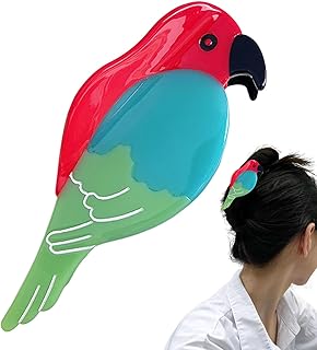 オウムの爪クリップ、オウムのヘアクリップ - 鳥の形のヘアアセテートジョークリップ | カラフルなオウムの形をした酢酸セルロース ヘアクリップ 大人、女の子、女性、全年齢向け