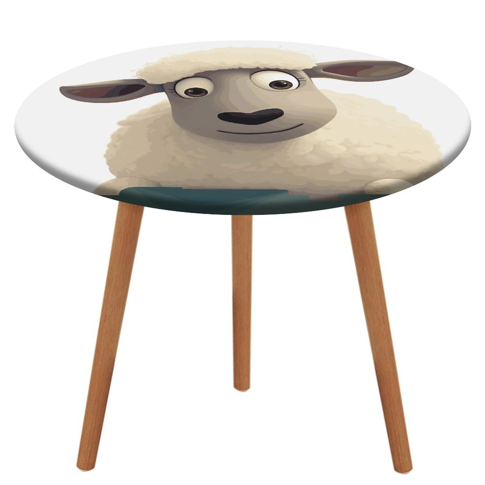 Nappe ronde mouton anti-tache pour fête et repas de famille faciles