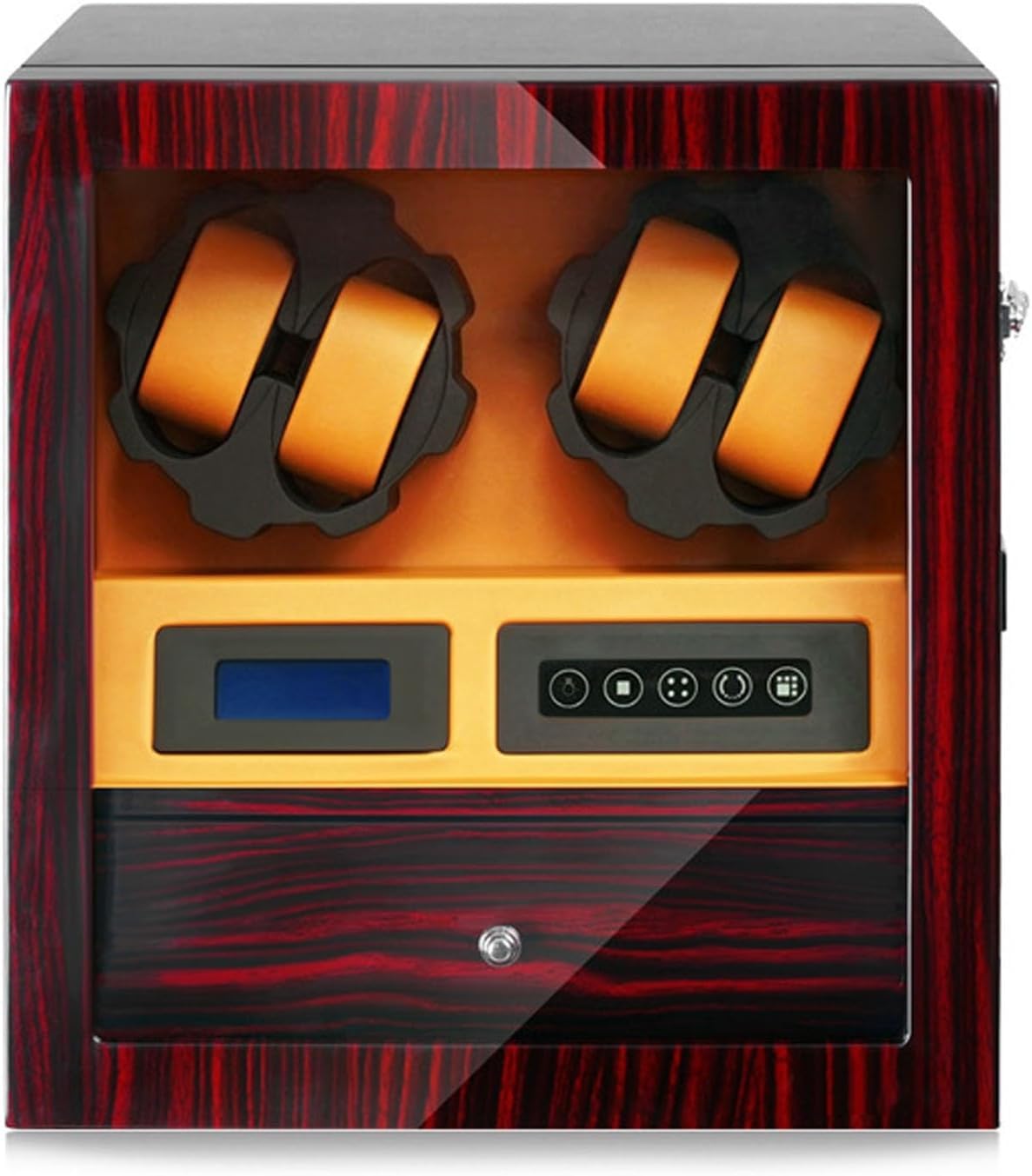 CGCSYZ Automatic Watch Winder for 4 Watches + 5 Storage Slots, Silent Motor, LCD Touch Screen Display, LED Lighting, Suitable for Mechanical Watches