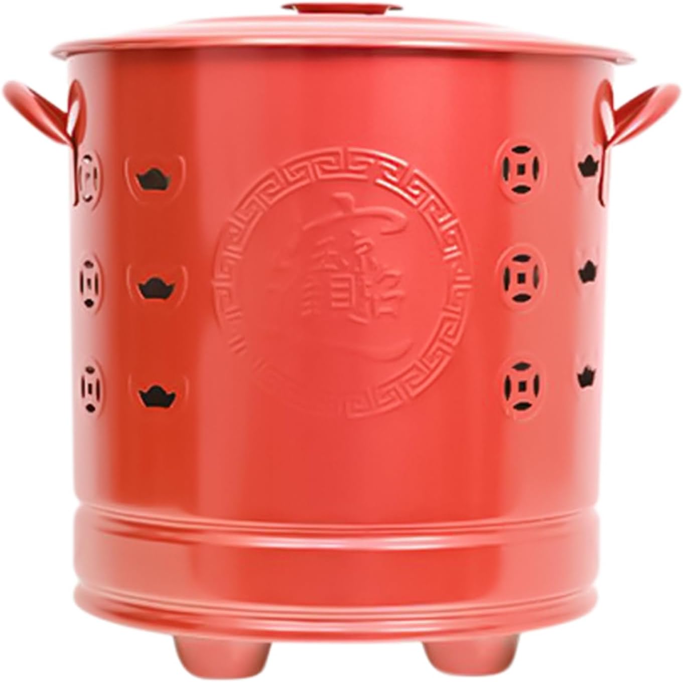 Stainless Steel Burn Barrel, Fire Pit with Lid for Outdoor Burning with Ventilation and Safety Function for Backyard, Garden, Patio, Camping, Courtyard, Wood, Trash Disposal, Silver Metal,