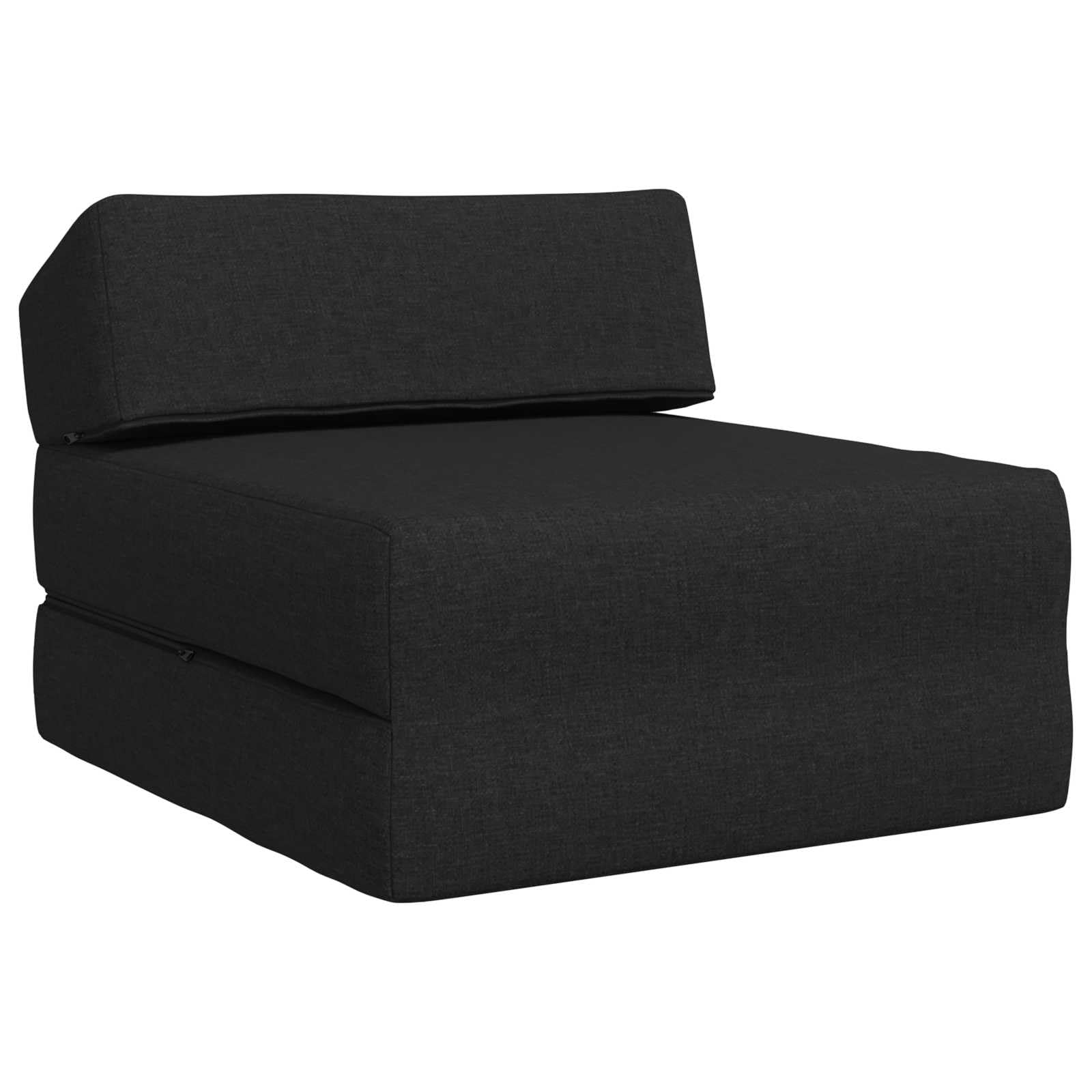 Sofá cama plegable negro de tela con relleno de espuma para salón o invitados 1