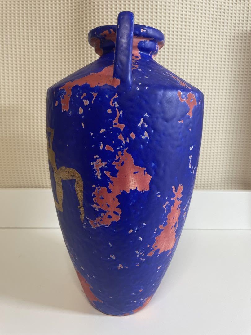 フォークアート　大きい壺　花瓶　オブジェ　柄　 素焼き　ネイティブ　花器 フォークアート 大きい壺 花瓶 オブジェ 柄 素焼き ネイティブ