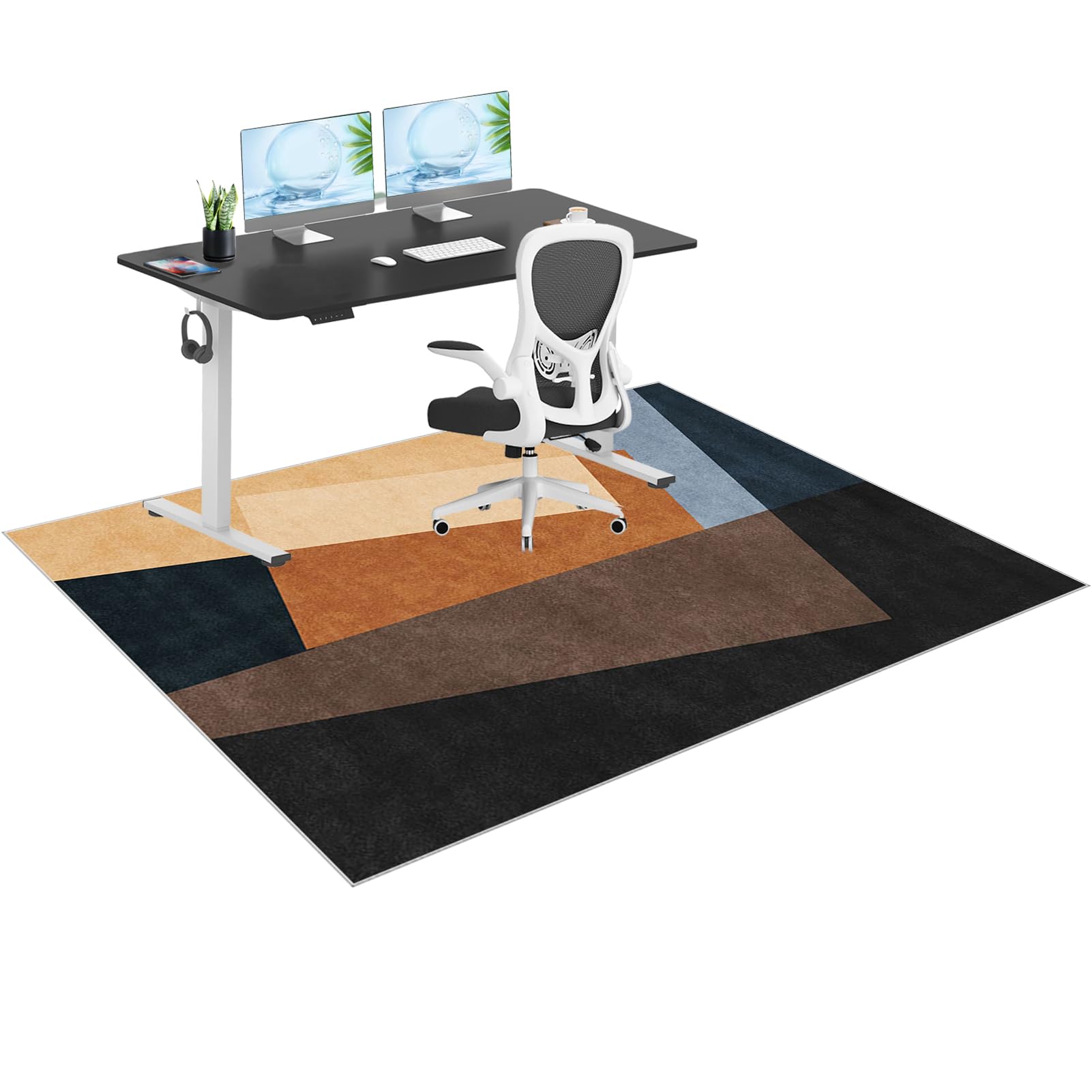 GmyoieqI Carpet Floor Protector For Office Chair Heavy Duty Office Chair Mats for Carpeted and Hardwood Floor, Non-slip Gaming Chair Mat, Multi-Purpose Computer Desk Chair Mat Large 80 x 120 cm