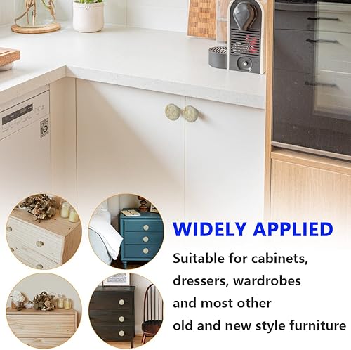 Miniatura 7 de Paquete de 10 pomos de cerámica de 1.2 pulgadas, manija de puerta, cajón de armario, cajón con acabado de mármol, tiradores de armario para