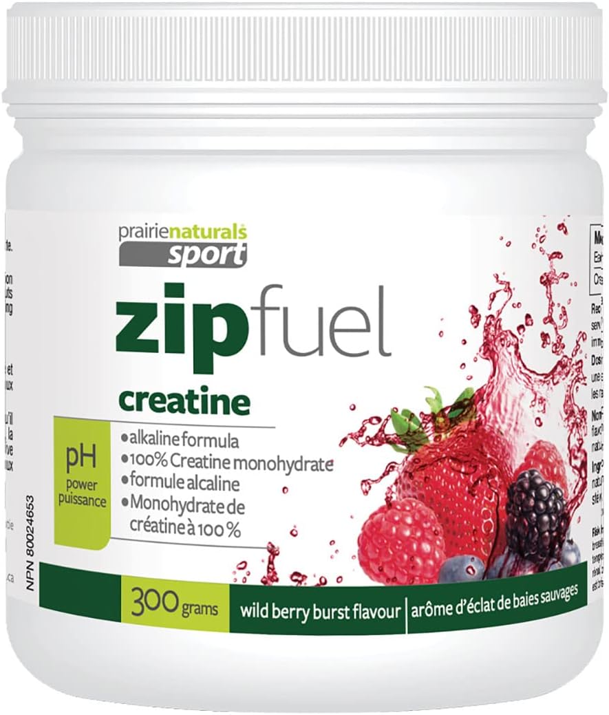 Prairie Naturals Prairie Naturals Zip Fuel pH-Balanced Creatine Energy Drink - Wild Berry Burst Flavour - 300 Gram