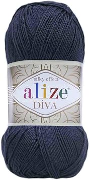 Alize Diva  pek  plik - Mikrofiber Akrilik Spor A rl k  pli i - T   i ve  rg  E arplar, Giysiler ve El Sanatlar  i in Hafif ve Yumu ak  plik - 1 Skein 100g, 383 Yard, Parmak A rl  14 WPI 361
