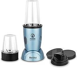 Benito FUSION Bullet 500W Nutri Mix Grinder with 2 Jars | Compact ABS Body with Premium Motor | All-in-One Mixer for Smoothies, Spice, Juices & More | Blue | 1 Years Warranty