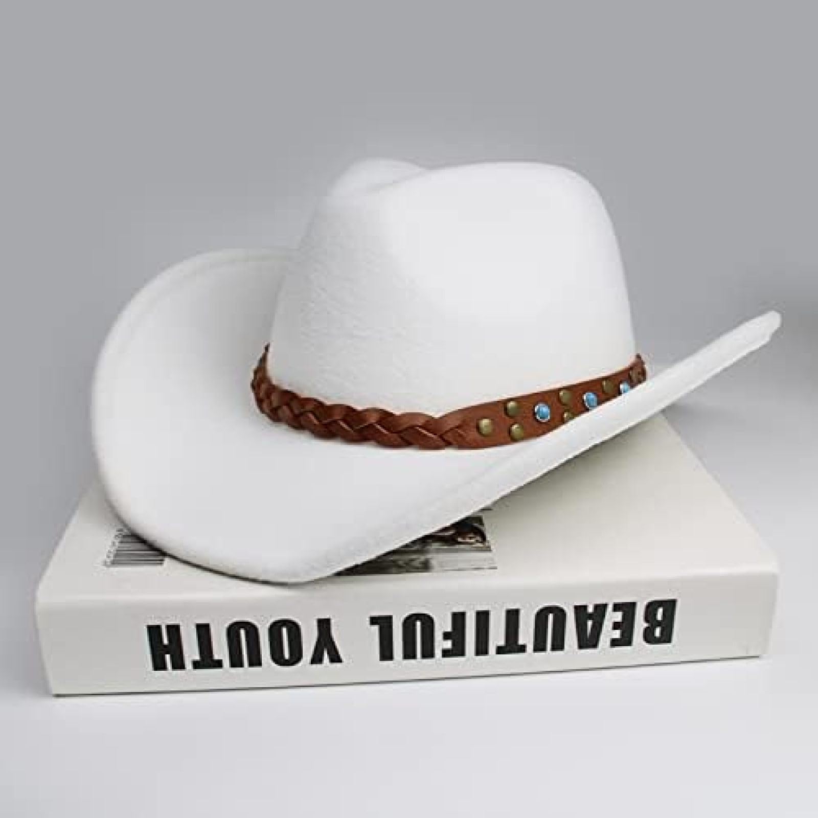 Cappello Da Cowboy Western In Feltro Per Bambini 2-6 Anni - Nero Con Stelle, Protezione Solare - 5
