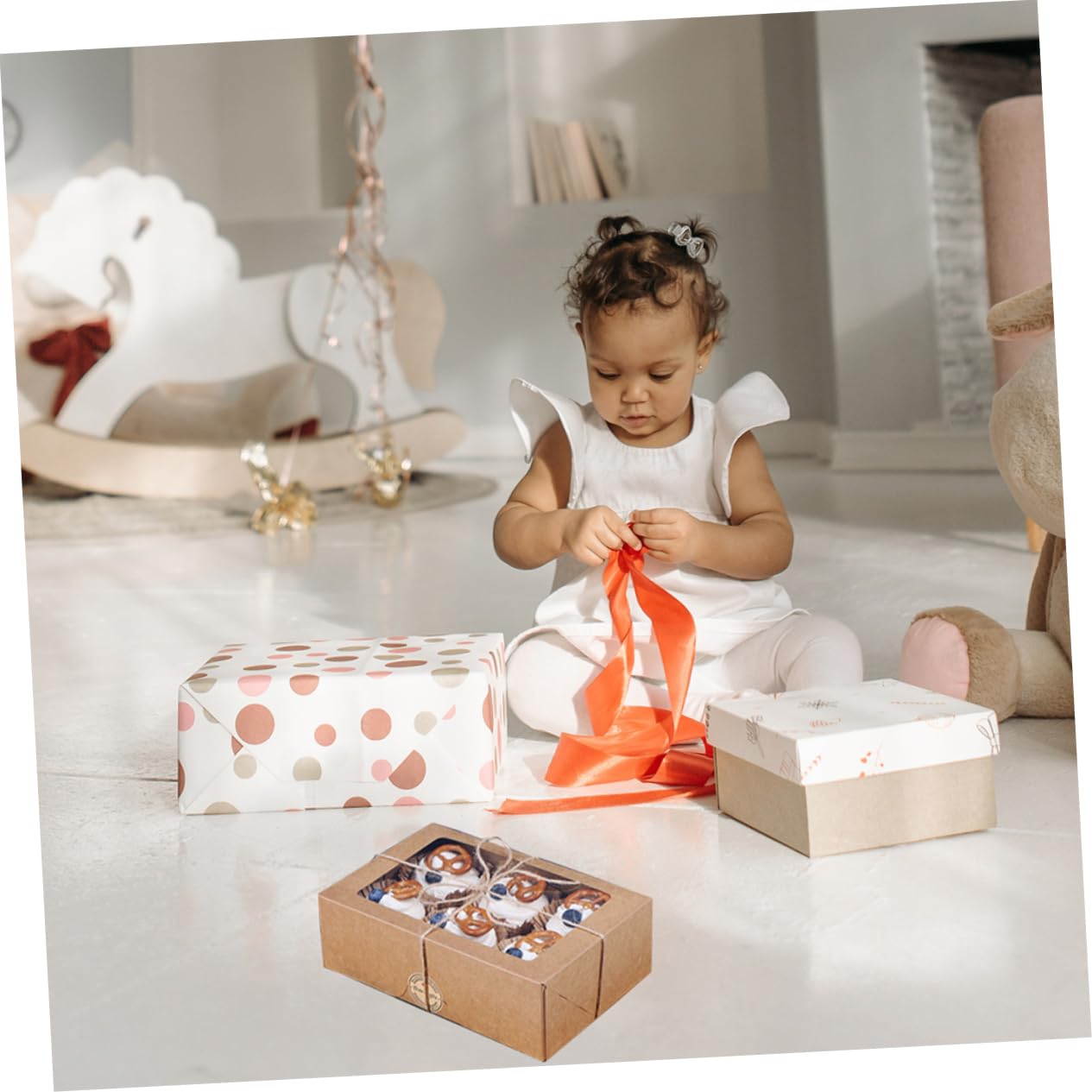 CIYODO 4pcs Cupcake Boxes Portable Dessert Containers with Design Easy Assembly Bakery Carrier for Party Favors and Cakes for Personal and Commercial Use