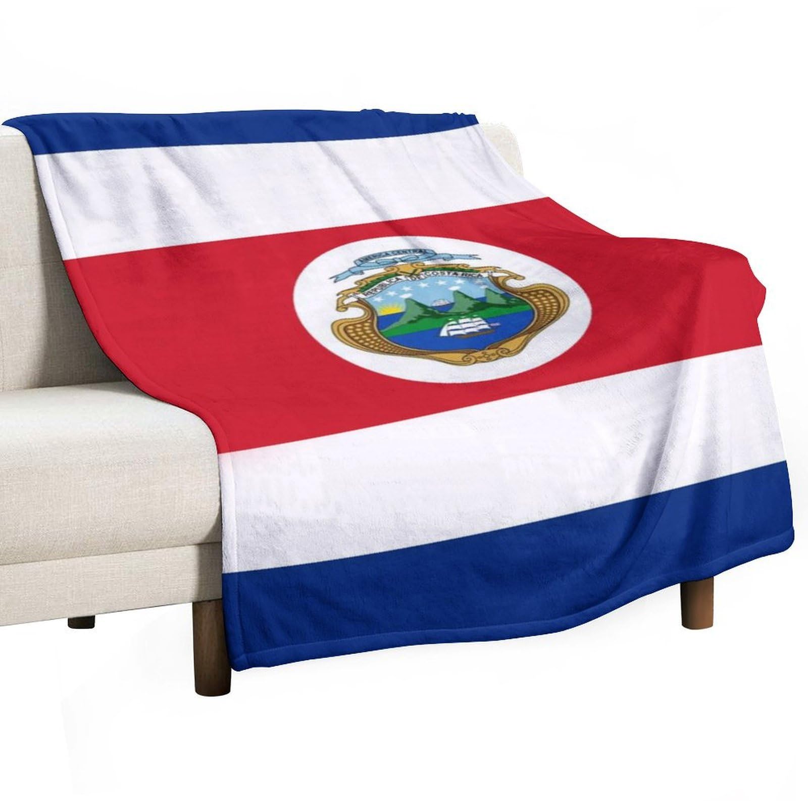 CGSBNGHA Costa Rica Rican Flag Flannel Fleece Blanket Lightweight Soft Throw Blankets for Sofa Couch Bed Chair