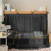 Vista 18 de 4 postes esquineros para dormitorio de estudiantes, litera, mosquitera, para cama, cortinas de cama para estudiantes, dormitorio, escuela, Blanco