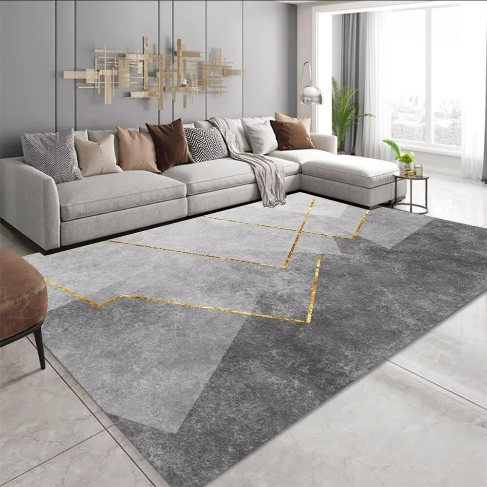 Tapis antidérapant 180X260CM à lignes jaunes idéal pour sécuriser un long couloir enfant
