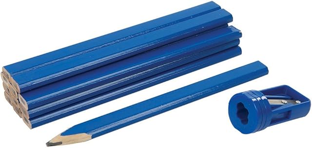 Silverline 250227 Carpenters Pencils and Sharpener Set 13pce 175 mm