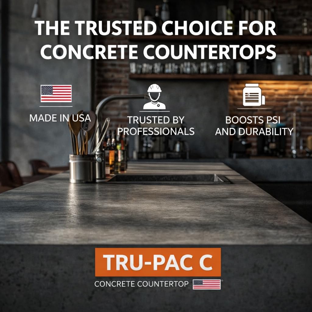 Countertop Conversion Kit High-Performance Mix TRU PAC C by Walttools for Cast-in-Place or Precast Counters, Strong, Convenient, Workable, Just Add Mix and Water