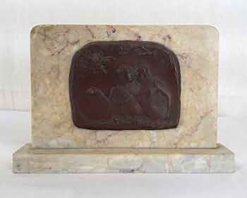 送料無料　大正～昭和　彫刻家、日展会員「長谷川塊記」作　レリーフ『暁光』 Amazon.co.jp: 【真作】《レリーフ》長谷川塊記オブジェ彫刻家師