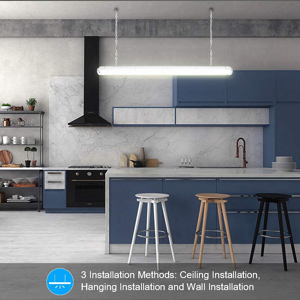 Sonnewelt Reglette LED garage 120 cm illuminazione impermeabile 6 unità 18 W 3600 LM IP65 2 x T8 tubo Reglette Led impermeabile, bianco freddo 6000 K garage officina plafoniera per officina, sotto