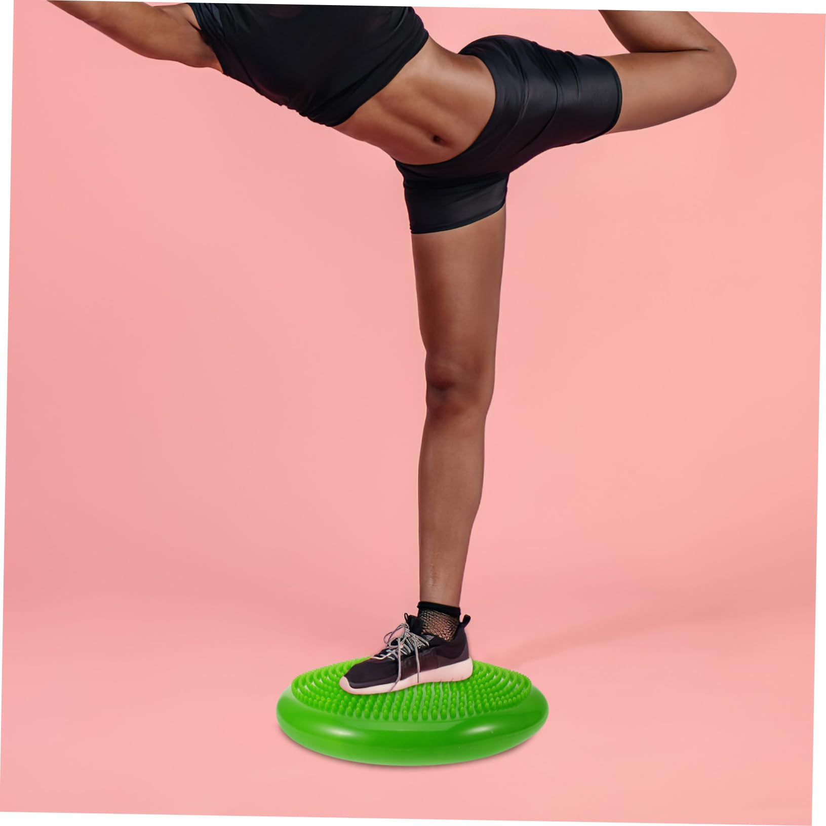 Cuscino di Equilibrio Gonfiabile Rotondo in Pvc Verde | Ginocchia e Fianchi, Uso Outdoor e Sportivo, Stabilità Multi-superficie, per Appassionati di Yoga