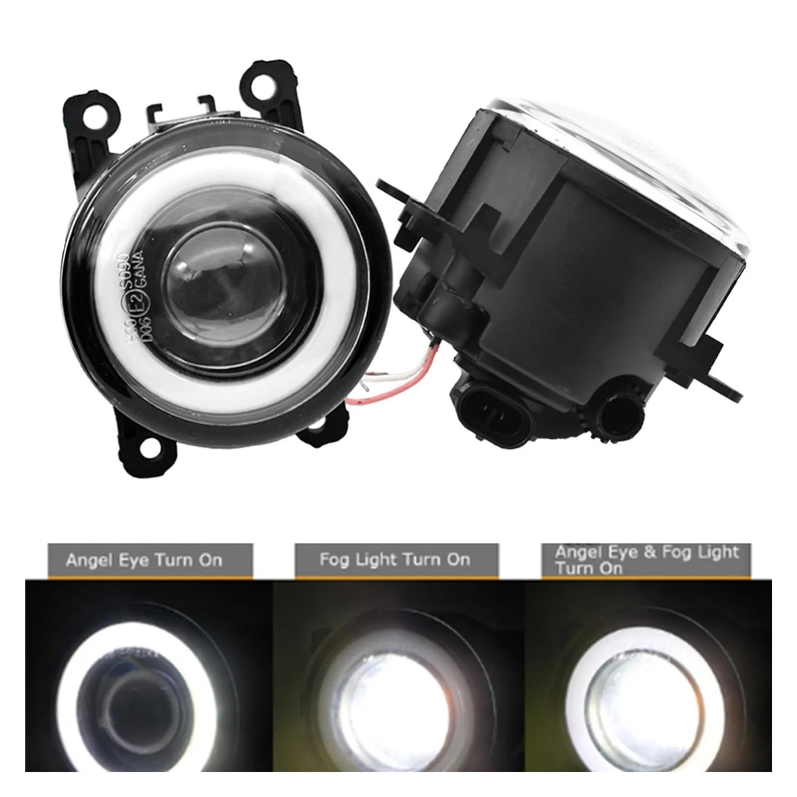 1Set Led Angel Eye DRL Fog Light Fit For Nissan Patrol 2014-2019 Yellow +Cover+Wiring+Switch Kit Bumper Daytime Running Light światła do jazdy dziennej do samochodów