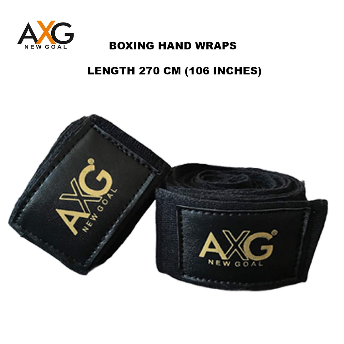 AXG New Goal Unfilled Series Punching Bag with Boxing Hand Wraps (106 Inches) (Black 4ft) 1