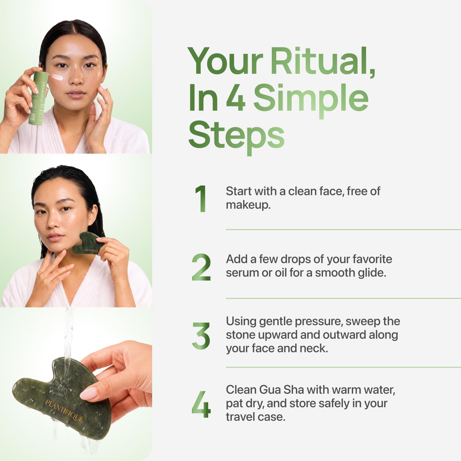 PLANTIFIQUE Gua Sha Facial Tools | Gifts | Massage Tool | Jawline Sculptor | Face Sculpting Tool for Your Skin Care Routine | Jade Guasha