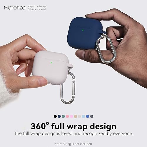 Miniatura 6 de Funda para AirPods 4 2024, viene con kit de limpieza, funda protectora de silicona suave para fundas Apple AirPods de 4ª generación con llavero,
