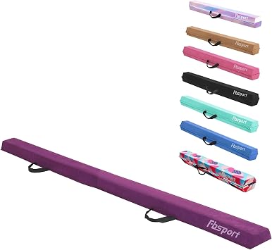 FBSPORT Folding Balance Beam, 6FT/8FT Gymnastics Floor Beam | Non slip rubber base, Gymnastics Beam for Home Training/Practice/Physical Therapy, For kids & adults, Folds for storage