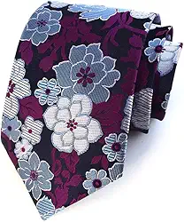 Gravata masculina novidade floral de casamento jacquard tecido padrão luxuoso gravata fina 8 cm